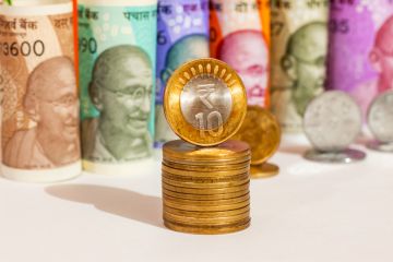 Indian currency notes and coins