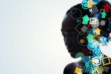 Woman’s head full of ideas symbolising interdisciplinarity