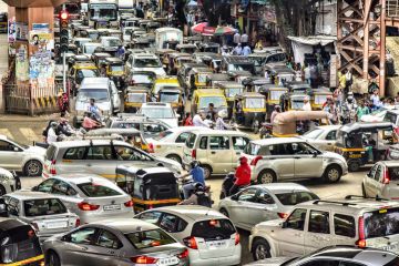 Traffic in India's largest city. Traffic in India's largest city.
