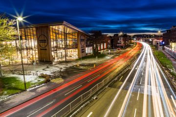 Barker and Stonehouse Home Furniture Shop busy street traffic lights Guildford Surrey England Barker and Stonehouse Home Furniture Shop busy street traffic lights Guildford Surrey England