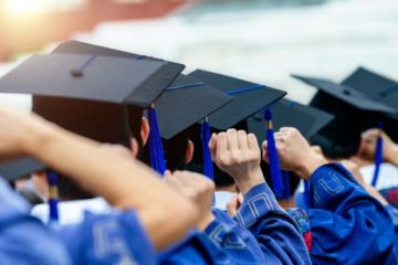 Graduates during commencement