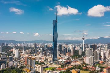 Aerial view of Merdeka 118 tower, also known as Menara Warisan Merdeka Aerial view of Merdeka 118 tower, also known as Menara Warisan Merdeka