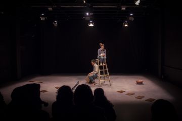 Actors Rehearsing On Stage Actors Rehearsing On Stage