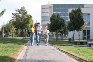 Students on campus during summer