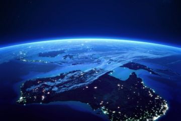 View of Australia from space at night
