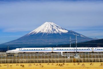Fuji Mountain and Shinkansen Bullet Train