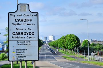 Cardiff road sign