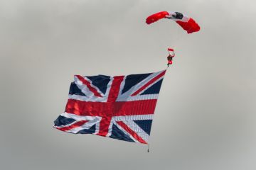 British Army Parachute Regiment parachutist at Duxford Airshow