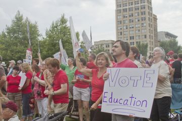 Moral Monday rally education protesters