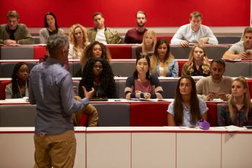Students in a lecture hall Lecture, boring, lecturer, students