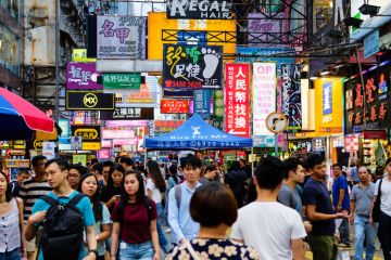 The busy streets of Hong Kong 