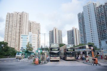 Bus station on Tsing Yi Island island, Hong Kong Bus station on Tsing Yi Island island, Hong Kong