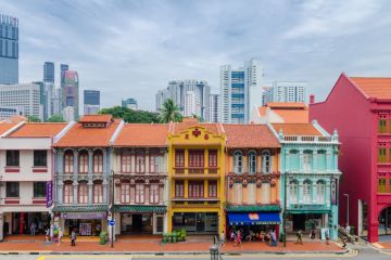 Colorful heritage buildings at Singapore Chinatown. Colorful heritage buildings at Singapore Chinatown.
