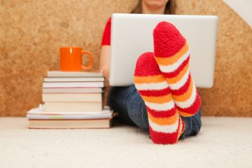 Student using a laptop computer