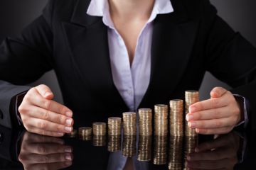 Woman and coins
