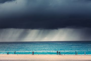 Storm approaches a beach in Greece Storm approaches a beach in Greece