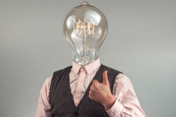 Man with lightbulb head