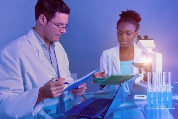 A senior white scientist and a junior black scientist