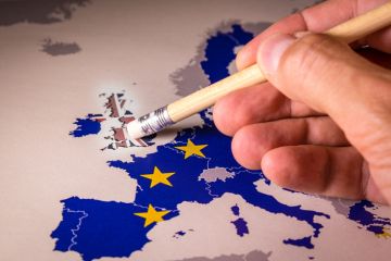 European Union Map with UK removed by pencil eraser