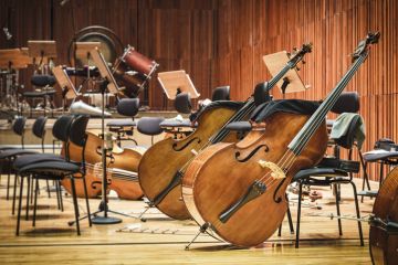 Cellos in an empty auditorium Cellos in an empty auditorium