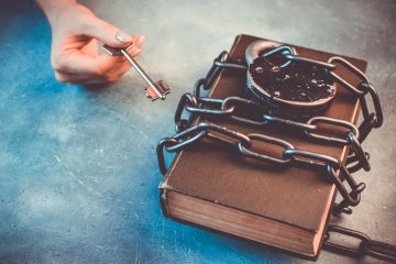A padlocked book