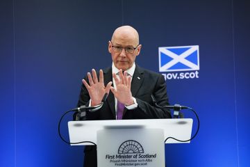 First Minister John Swinney speaks at the Queen Elizabeth University Hospital, on 16 June, 2025 in Glasgow, Scotland. He is speaking to guests from health, local government, education, and justice sectors as he lays out plans to renew public services.