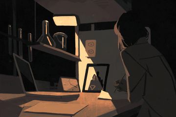 woman working late