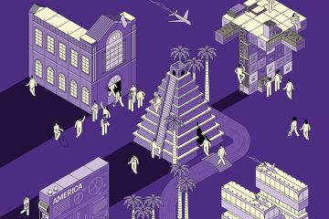 Detail of cover illustration of THE Latin America University Rankings 2021