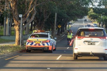 New South Wales, Australia, April 24, 2024-Police take Breath Tests for alcohol and other drugs for drivers during the long weekend