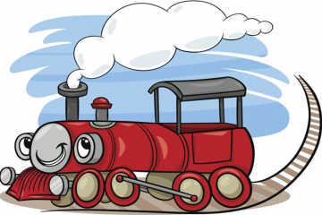 A cartoon steam locomotive A cartoon steam locomotive