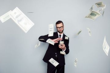 Man raining money