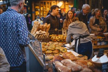 Borough Market in London, representing marketisation