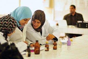 Middle Eastern science students Middle Eastern science students
