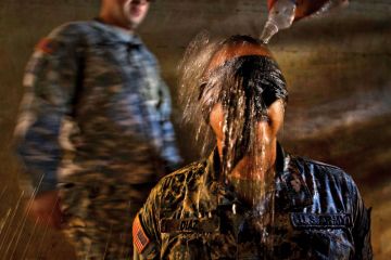 Mock interrogation simulating waterboarding Mock interrogation simulating waterboarding