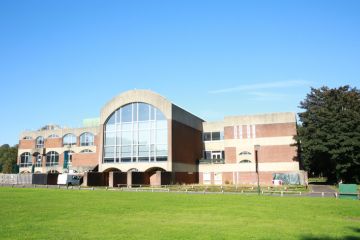 Modern architecture (1961) University of Sussex in Falmer, use of red brick and concrete
