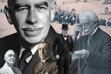Montage of John Maynard Keynes, Franklin D Roosevelt, Woodrow Wilson, Winston Churchill and David Lloyd George Montage of John Maynard Keynes, Franklin D Roosevelt, Woodrow Wilson, Winston Churchill and David Lloyd George