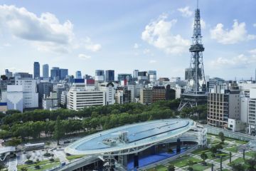 Nagoya japan landmark. oasis21 and TV tower.