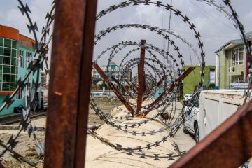 Old Taliban tanks and heavy weapons on the outskirts of Kabul in Afghanistan in August 2021