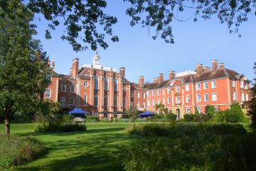 Oxford, United Kingdom - September 7, 2015 Garden and building of Lady Margaret Hall