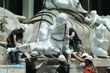 Sculptures installed at NGV International in Melbourne, Australia
