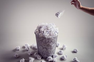 Paper in bin
