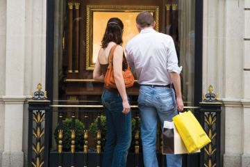 People window shopping, New Bond Street, London