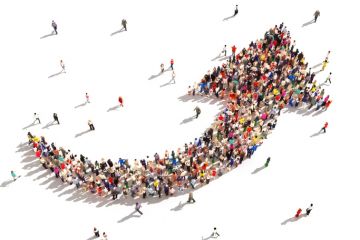 People forming growth arrow People forming growth arrow
