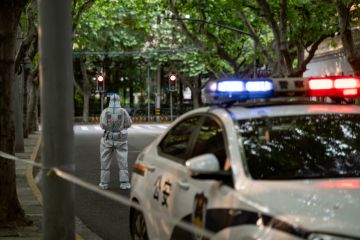 Police barricades and checkpoints dot the streets of Shanghai China as the city slowly begins to open up after a nearly 2 month long COVID-19 Lockdown to curb the spread of omicron in the country to keep in line with the Chinese Government's (CCP) COVID z