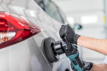 Polishing a car