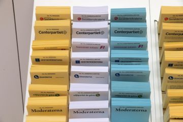 Polling cards for voting before Swedish general election