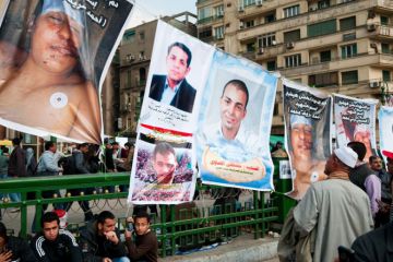 Posters of people killed in anti-government protests, Tahrir Square, Cairo Posters of people killed in anti-government protests, Tahrir Square, Cairo