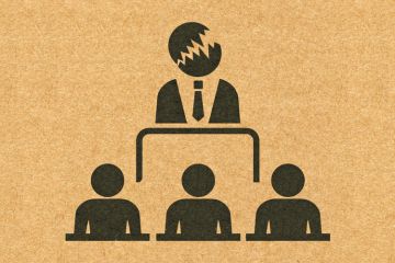 Professor snarling at students (concept illustration) Professor snarling at students (concept illustration)