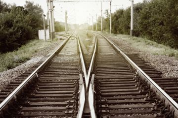 Railway tracks diverging