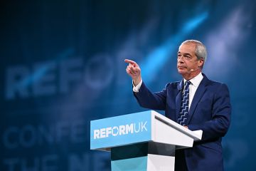 Reform UK leader Nigel Farage delivers his speech on the first day of the party’s conference at the NEC Birmingham on 5 September 2025